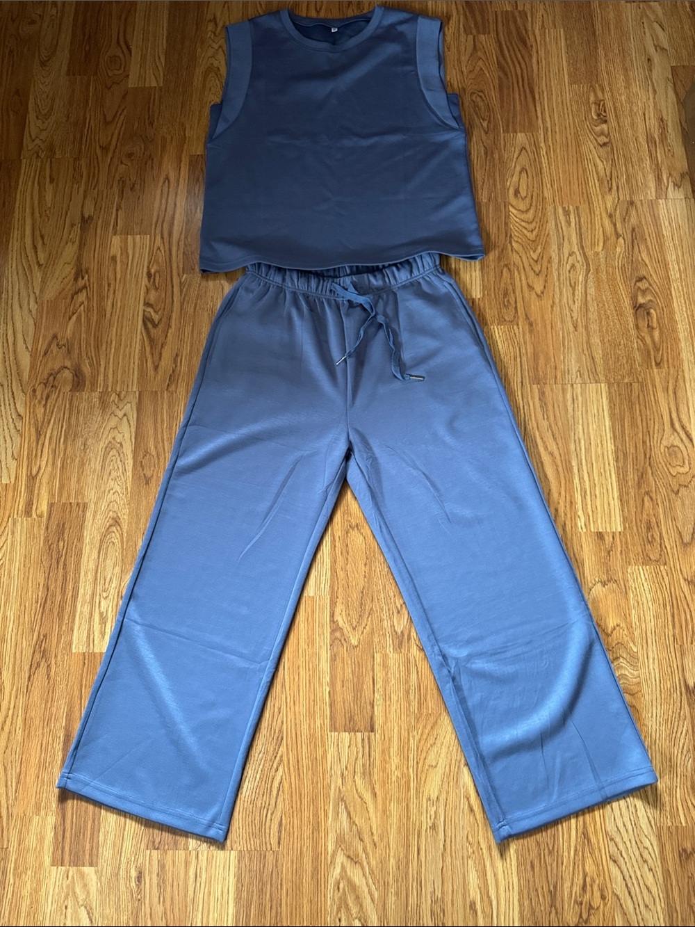 Relaxed Wide-Leg Lounge Set - Blue